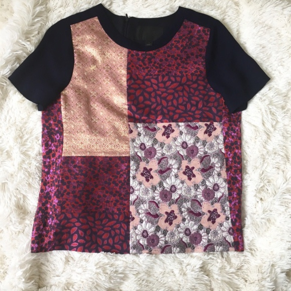 J. Crew Collection Patchwork Jacquard Top - image 3